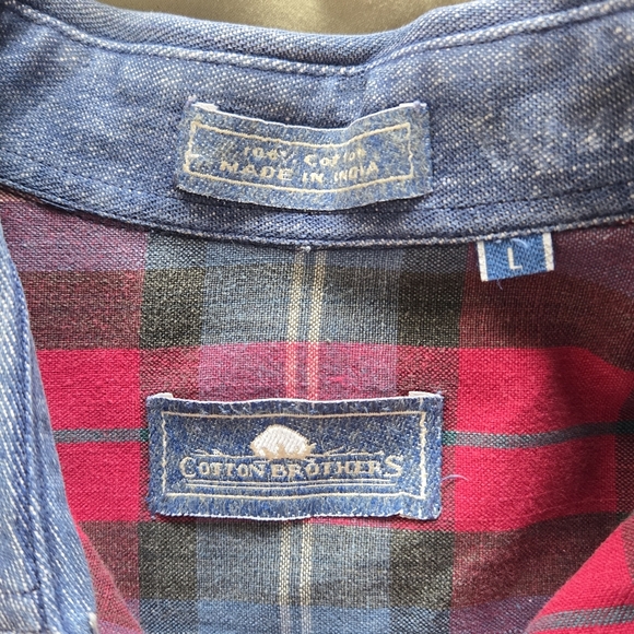 VTG Cotton Brothers Men's Red Plaid Shirt - Picture 4 of 8